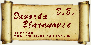 Davorka Blažanović vizit kartica